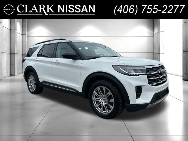 Star White Metallic Tri-Coat 2025 Ford Explorer SUV / Crossover All-Wheel Drive Automatic