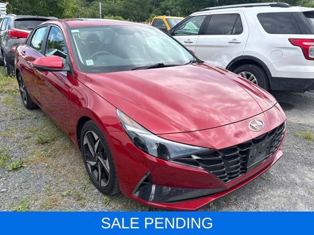 Scarlet Red Pearl 2021 Hyundai Elantra Sedan Front-Wheel Drive Continuously Variable Transmission