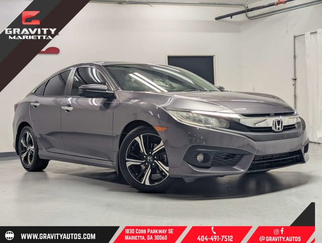 Gray 2017 Honda Civic Touring Sedan Front-Wheel Drive Continuously Variable Transmission