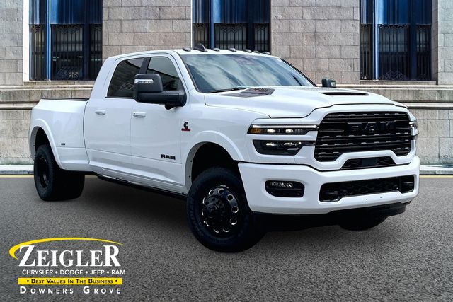 Bright White Clearcoat 2026 RAM 3500 Limited Mega Cab DRW 4WD Pickup Truck Four-Wheel Drive 8-Speed Automatic