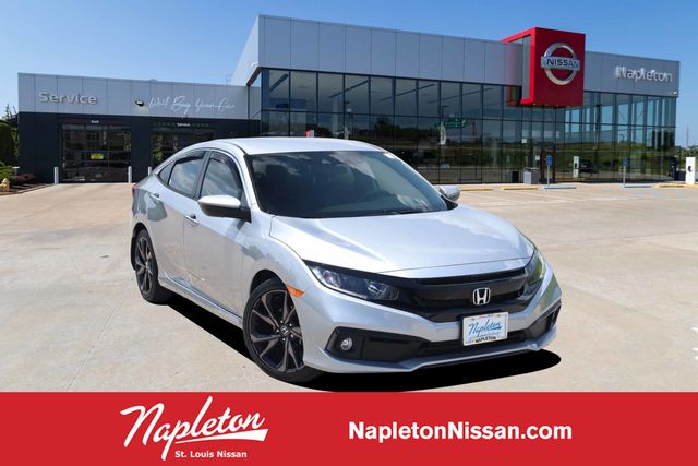 Lunar Silver Metallic 2020 Honda Civic Sedan Front-Wheel Drive Continuously Variable Transmission