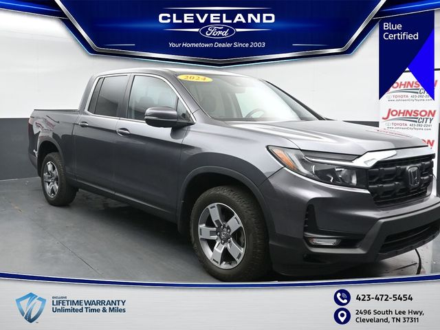 Gray (Modern Steel Metallic) 2024 Honda Ridgeline Pickup Truck All-Wheel Drive 9-Speed Automatic