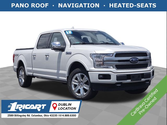 White Platinum Clearcoat Metallic 2018 Ford F-150 Pickup Truck Four-Wheel Drive Automatic