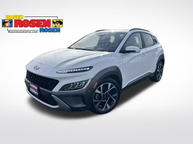 Lunar White 2022 Hyundai Kona Limited AWD SUV / Crossover All-Wheel Drive 7-Speed Automatic