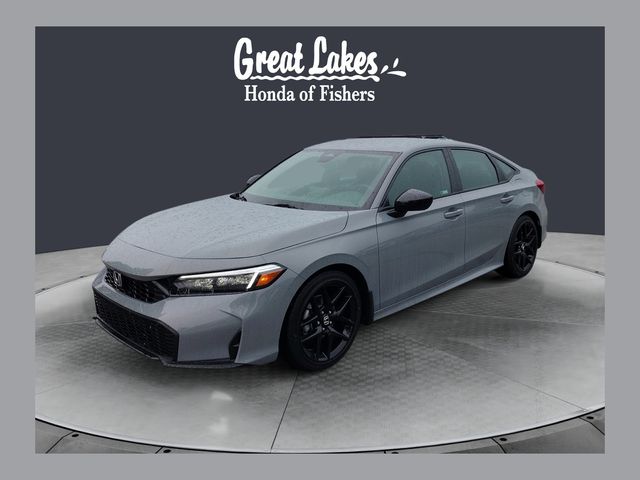 Meteorite Gray Metallic 2026 Honda Civic Sport FWD Sedan Front-Wheel Drive Continuously Variable Transmission
