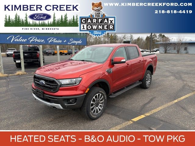 Hot Pepper Red Metallic Tinted Clearcoat 2022 Ford Ranger Lariat SuperCrew 4WD Pickup Truck Four-Wheel Drive Automatic