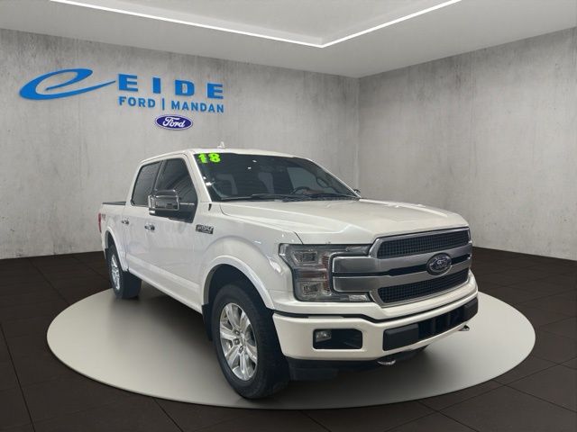 White Platinum Metallic Tri-Coat 2018 Ford F-150 Pickup Truck Four-Wheel Drive Automatic