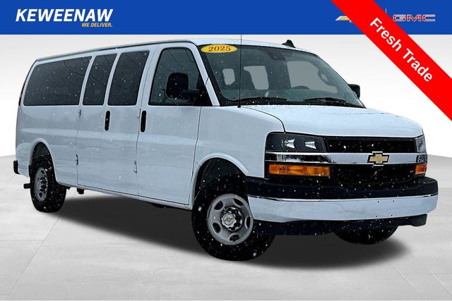 Summit White 2025 Chevrolet Express 3500 LT Extended RWD Van Rear-Wheel Drive