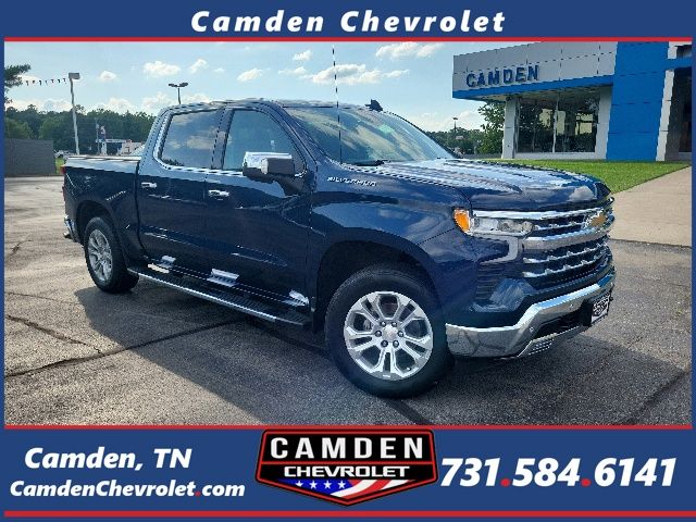 Northsky Blue Metallic 2022 Chevrolet Silverado 1500 LTZ Crew Cab 4WD Pickup Truck Four-Wheel Drive Automatic