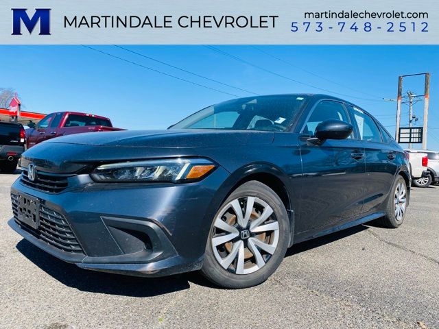 Gray 2022 Honda Civic LX FWD Sedan Front-Wheel Drive Continuously Variable Transmission