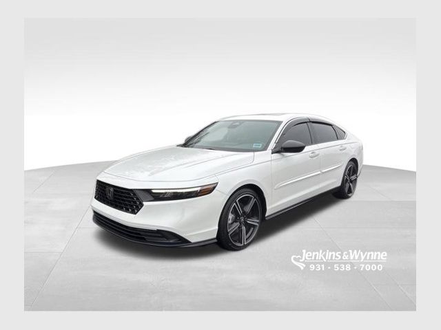 Platinum White Pearl 2025 Honda Accord Hybrid Sport FWD Sedan Front-Wheel Drive Continuously Variable Transmission