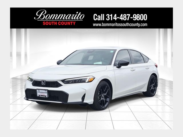 Platinum White Pearl 2025 Honda Civic Hybrid Hatchback Front-Wheel Drive Continuously Variable Transmission