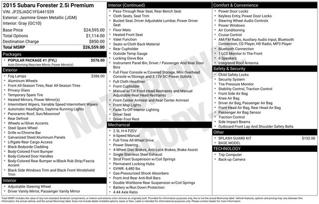 used 2015 Subaru Forester car, priced at $11,737