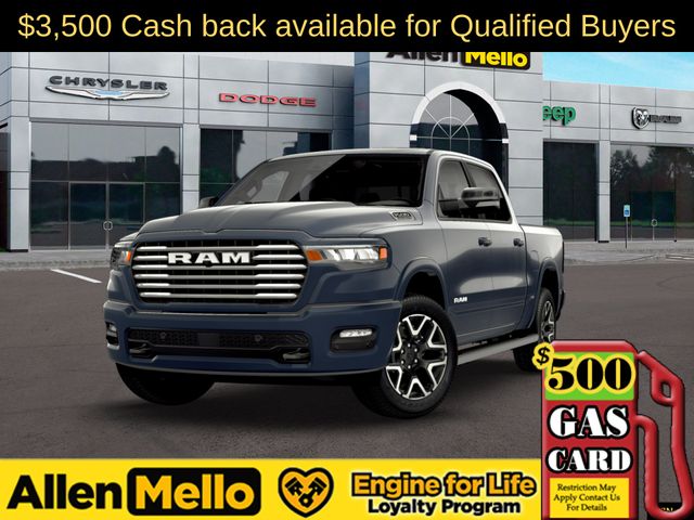 Forged Blue Metallic 2026 RAM 1500 Laramie Crew Cab 4WD Pickup Truck Four-Wheel Drive 8-Speed Automatic