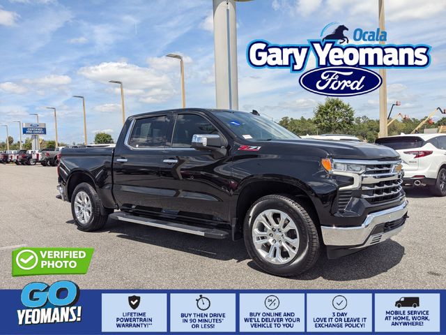 Black 2024 Chevrolet Silverado 1500 LTZ Crew Cab 4WD Pickup Truck Four-Wheel Drive Automatic