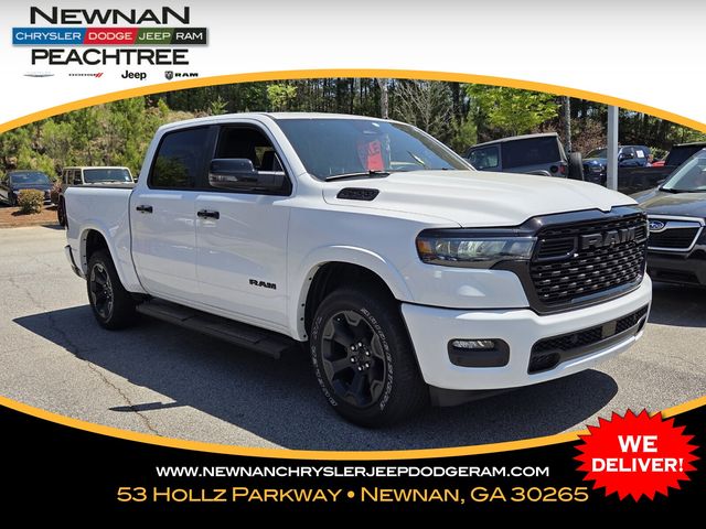 Bright White Clearcoat 2025 RAM 1500 Big Horn Crew Cab 4WD Pickup Truck Four-Wheel Drive 8-Speed Automatic