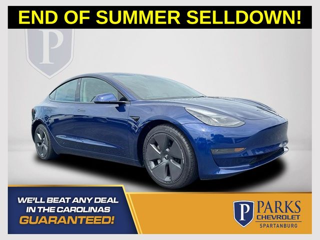 Deep Blue Metallic 2023 Tesla Model 3 Sedan Rear-Wheel Drive 1-Speed Automatic