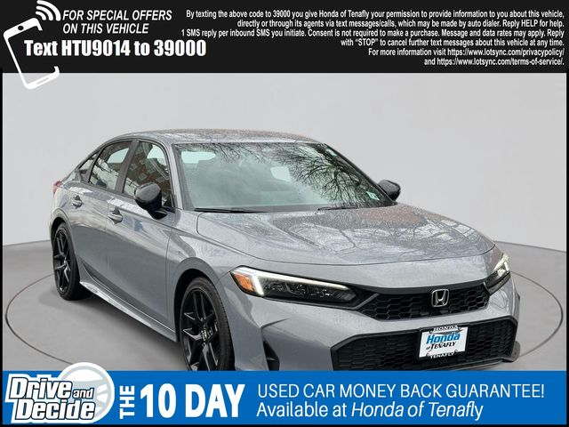 Gray 2025 Honda Civic Sport FWD Sedan Front-Wheel Drive Continuously Variable Transmission