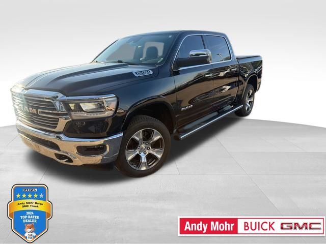 Diamond Black Crystal Pearlcoat 2019 RAM 1500 Laramie Crew Cab 4WD Pickup Truck Four-Wheel Drive 8-Speed Automatic