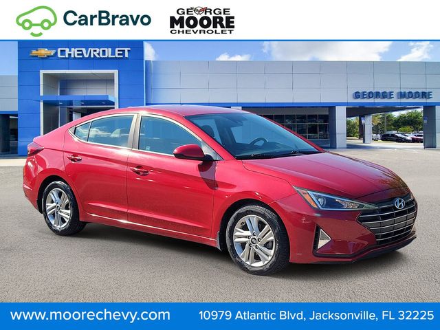 Scarlet Red 2020 Hyundai Elantra Sedan Front-Wheel Drive Continuously Variable Transmission