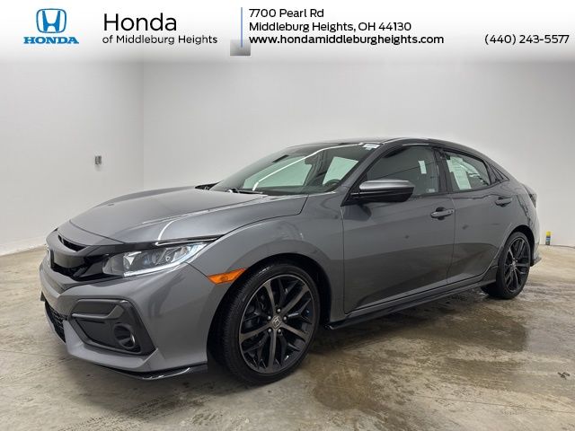 Gray (Modern Steel Metallic) 2021 Honda Civic Hatchback Sport FWD Hatchback Front-Wheel Drive Continuously Variable Transmission