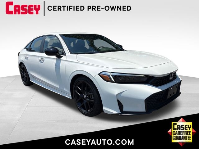 Platinum White Pearl 2026 Honda Civic Sedan Front-Wheel Drive Continuously Variable Transmission