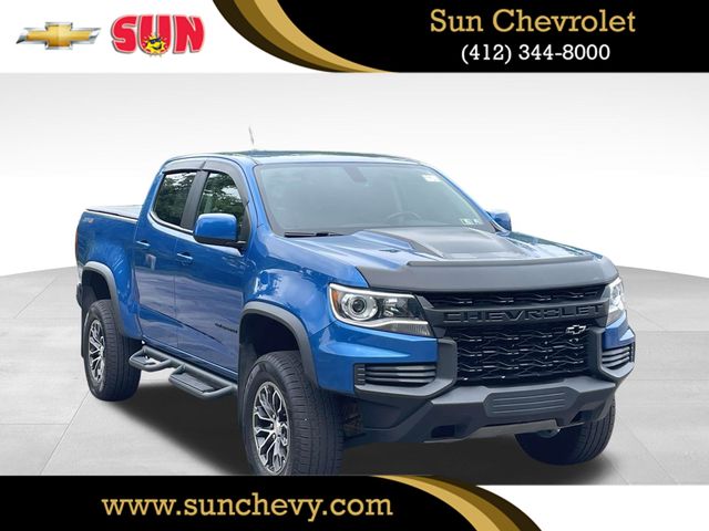 Bright Blue Metallic 2022 Chevrolet Colorado Pickup Truck Four-Wheel Drive 8-Speed Automatic