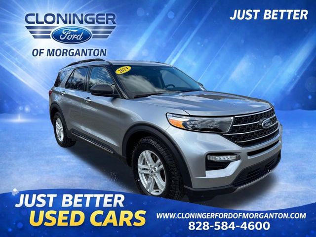 Iconic Silver Metallic 2024 Ford Explorer XLT RWD SUV / Crossover Rear-Wheel Drive Automatic
