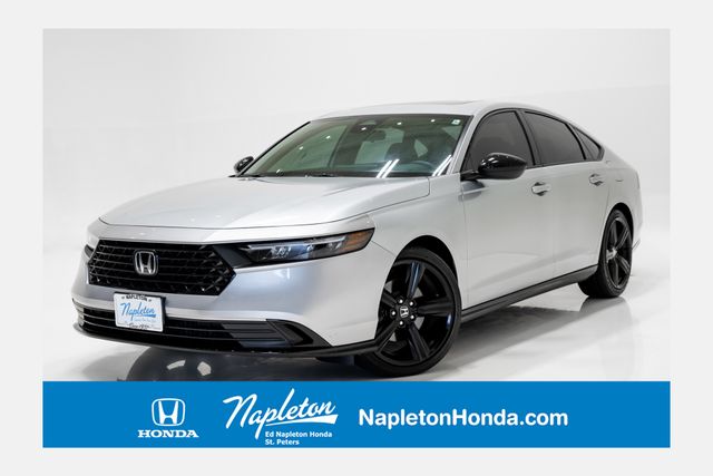 Solar Silver Metallic 2025 Honda Accord Hybrid Sedan Front-Wheel Drive Continuously Variable Transmission