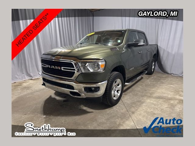Olive Green Pearlcoat 2020 RAM 1500 Big Horn Crew Cab 4WD Pickup Truck Four-Wheel Drive 8-Speed Automatic