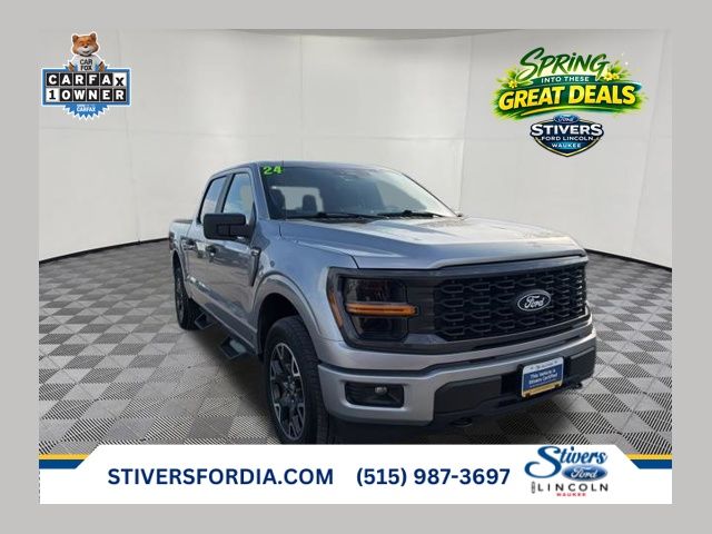 Iconic Silver Metallic 2024 Ford F-150 STX 4dr SuperCrew 4WD Pickup Truck Four-Wheel Drive Automatic