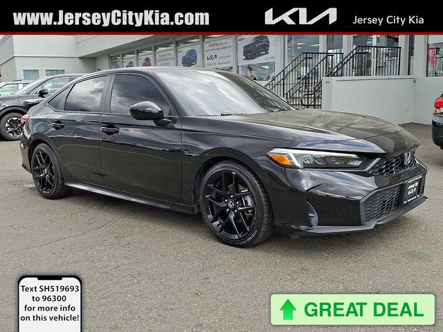 Black 2025 Honda Civic Sport FWD Sedan Front-Wheel Drive Continuously Variable Transmission