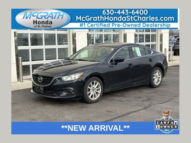 Jet Black Mica 2015 Mazda MAZDA6 i Sport Sedan Front-Wheel Drive 6-Speed Automatic