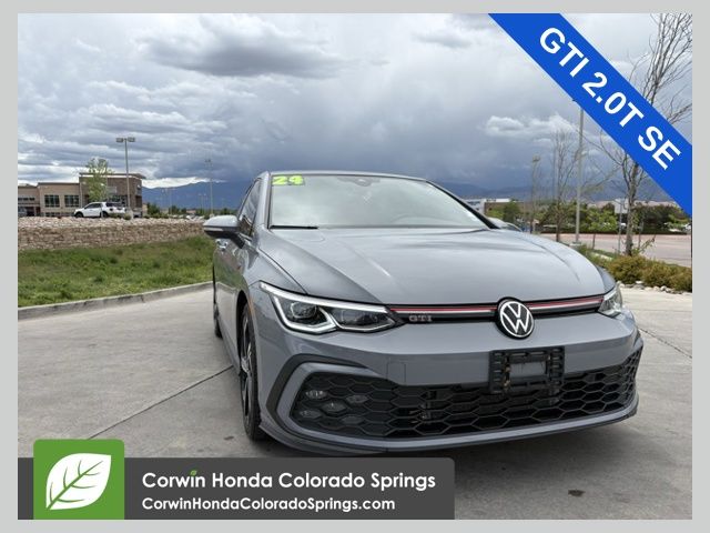 Moonstone Gray/Black Roof 2024 Volkswagen Golf GTI SE FWD Hatchback Front-Wheel Drive 7-Speed Dual Clutch