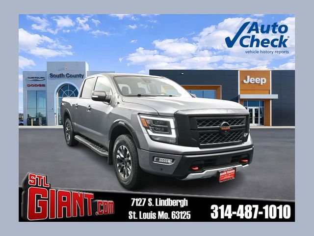 Gray (Gun Metallic) 2021 Nissan Titan Pickup Truck Four-Wheel Drive 9-Speed Automatic