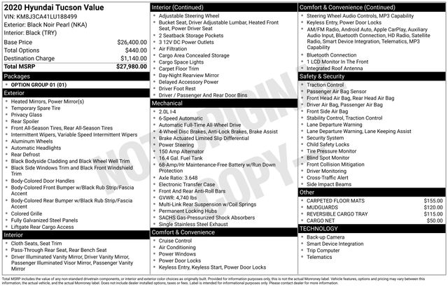 used 2020 Hyundai Tucson car, priced at $13,499
