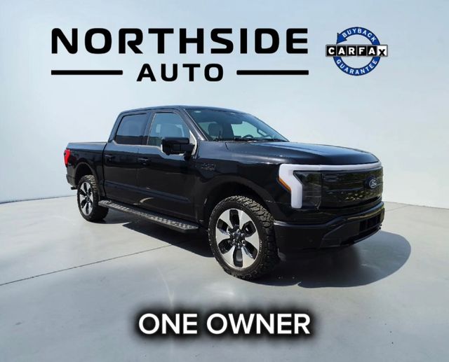 Agate Black Metallic 2024 Ford F-150 Lightning Platinum SuperCrew AWD Pickup Truck All-Wheel Drive Automatic