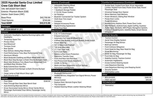 New 2025 Hyundai Santa Cruz For Sale in Indianapolis, IN