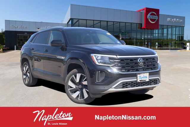 Deep Black Pearl 2025 Volkswagen Atlas Cross Sport SE FWD with Technology SUV / Crossover Front-Wheel Drive 8-Speed Automatic