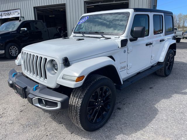 2023 Jeep Wrangler Sahara 4xe - Bright White Clearcoat exterior view 3