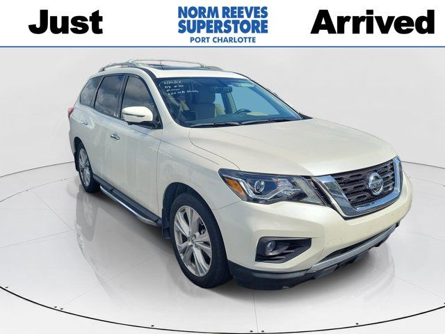 Pearl White 2018 Nissan Pathfinder SUV / Crossover Front-Wheel Drive Continuously Variable Transmission