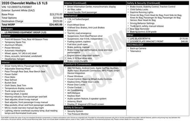2020 Chevrolet Malibu LS FWD