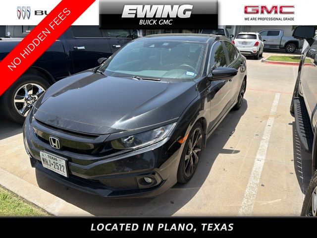Crystal Black Pearl 2019 Honda Civic Sedan Front-Wheel Drive Continuously Variable Transmission