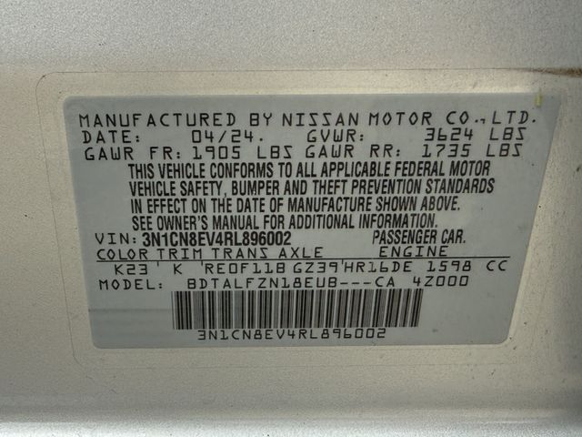 2024 Nissan Versa 1.6 SV Silver at Durrett Motor Company
