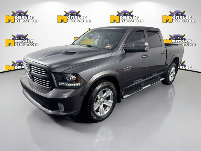 Gray (Granite Crystal Metallic Clearcoat) 2017 RAM 1500 Sport Crew Cab 4WD Pickup Truck Four-Wheel Drive 8-Speed Automatic