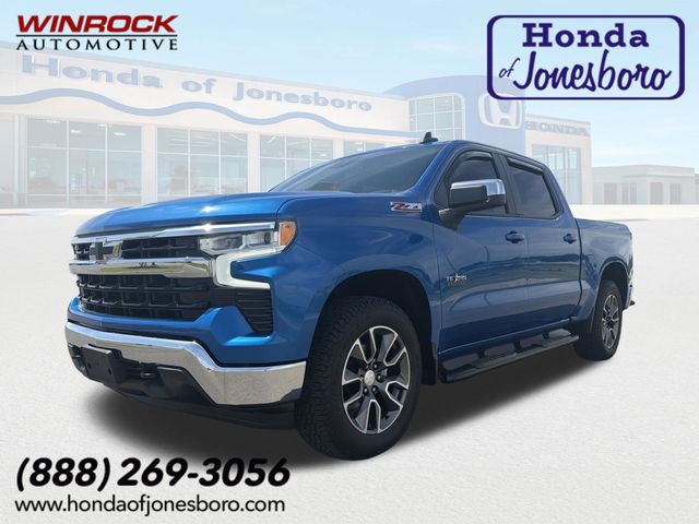 Glacier Blue Metallic 2022 Chevrolet Silverado 1500 LT Crew Cab 4WD Pickup Truck Four-Wheel Drive Automatic