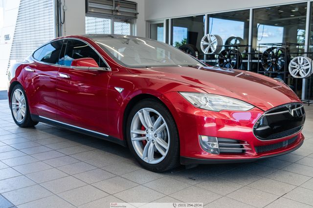 Red Multi-Coat 2015 Tesla Model S Sedan All-Wheel Drive 1-Speed Automatic