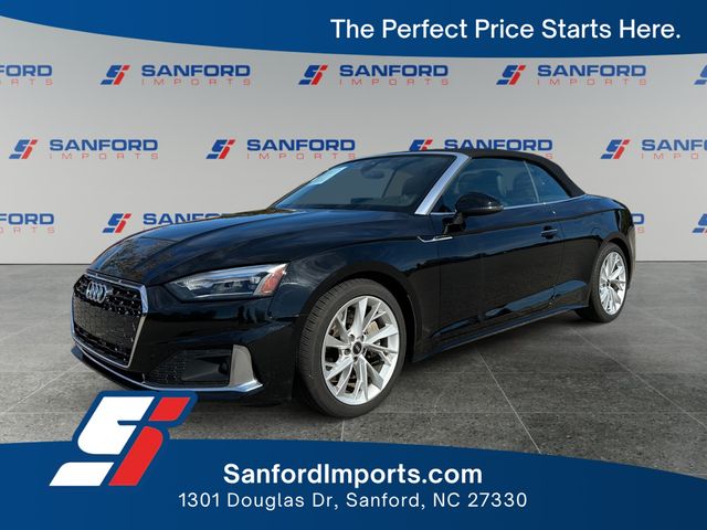 Mythos Black Metallic 2022 Audi A5 quattro Premium 45 TFSI Convertible AWD Convertible All-Wheel Drive 7-Speed Automatic