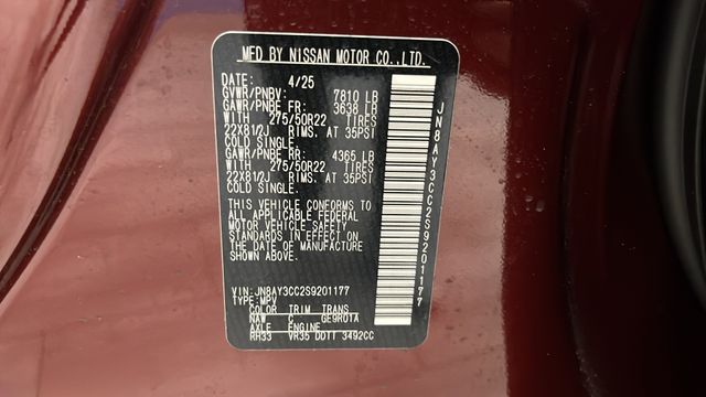Used 2025 Coulis Red Pearl Nissan Platinum Reserve image 29