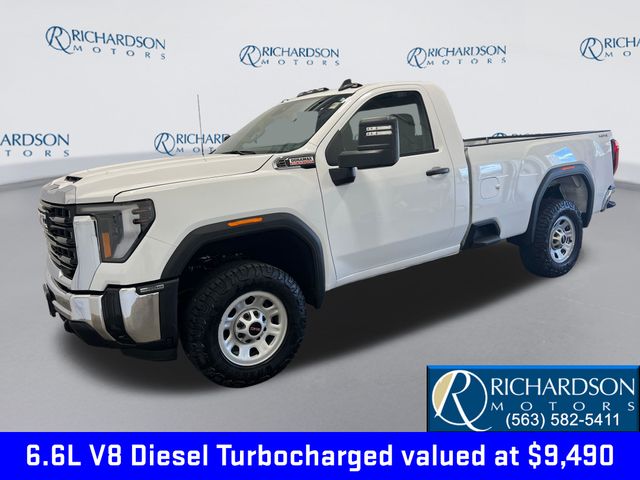 Summit White 2024 GMC Sierra 3500HD Pro Regular Cab LB 4WD Pickup Truck Four-Wheel Drive Automatic